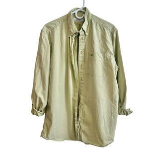 Burberry Burberrys of London Knight Logo Button Down Shirt Cotton Green Size M